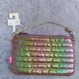 3C4G Iridescent Pink Clutch Or Crossbody. 3 Cheers 4 Girls Brand.